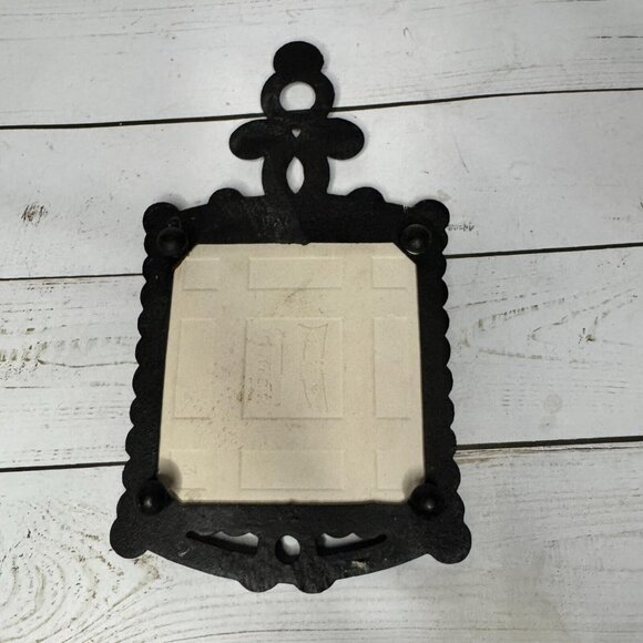 Vintage Irish Blessing Black Cast Iron Frame Ceramic Tile Trivet 5" x 9" - Picture 2 of 3